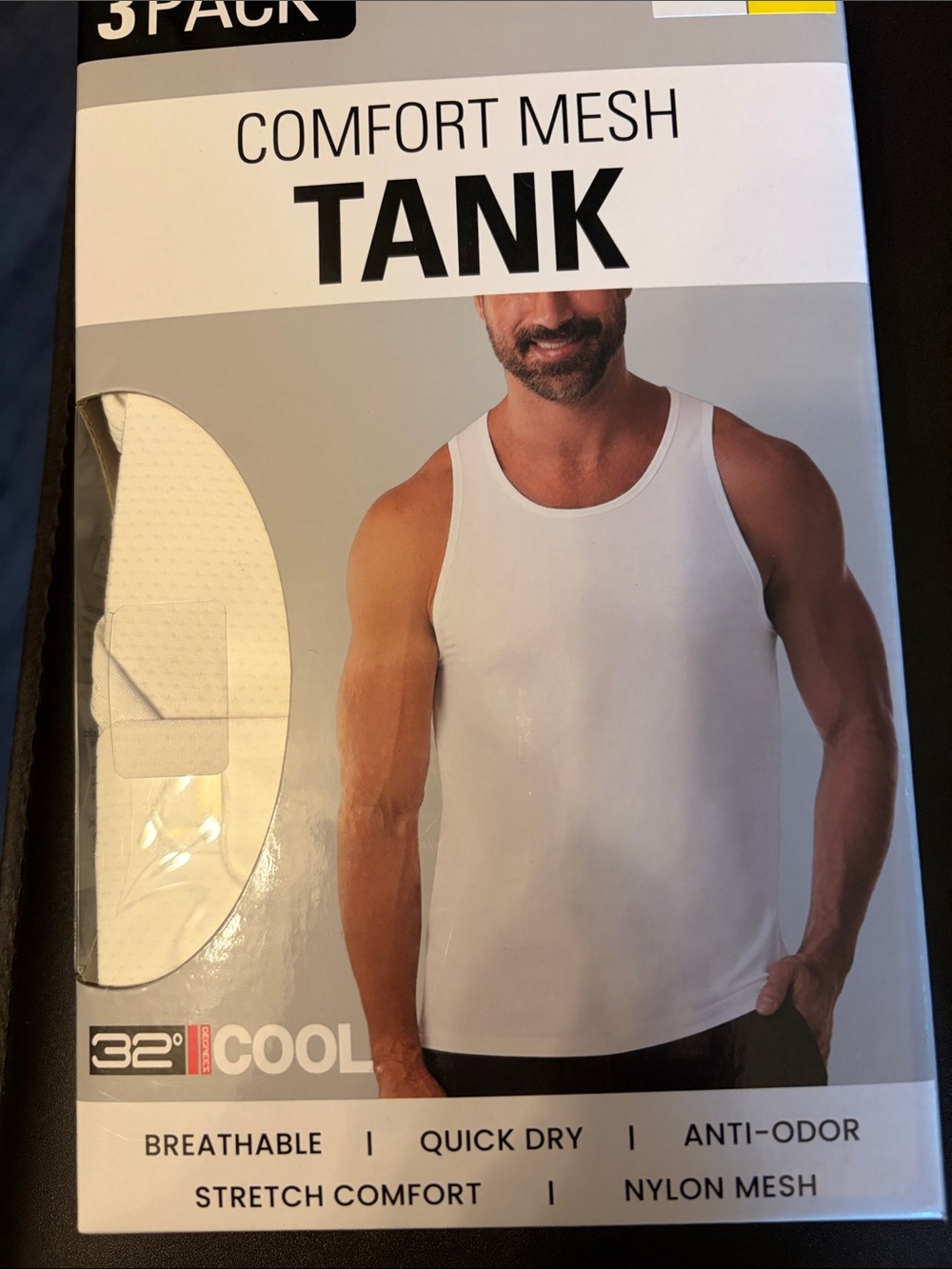 32 Degrees Cool Men's Comfort Mesh Tank - 3 Pack Size S/M
